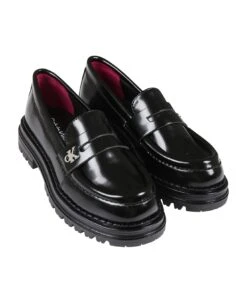 Calvin Klein Black Loafers For Kids With Logo -Italist Store ee214e9140632a9ef2326bfbdd88cf50