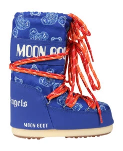 Palm Angels Blue Boots For Boy With Bear And Logo