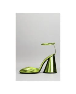 Luz Sandals In Green Leather -Italist Store f0e022858ad7211fe8c8b91fb1229c4f