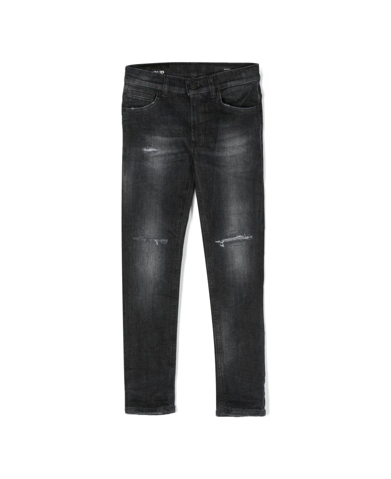 Dondup Black Slim Fit Jeans With Abrasions 1 Dondup Black Slim Fit Jeans With Abrasions