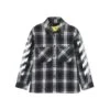 Off-White Black Checked Shirt With Helvetica Diagonal Stripes