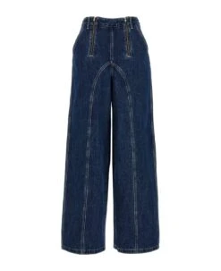 SELF PORTRAIT 'wide Leg Stitch Detail' Jeans