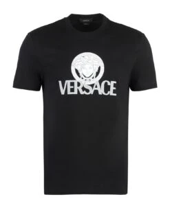 Versace Short Sleeve Printed Cotton T-shirt