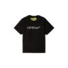 Off-White Black Short-sleeved T-shirt With Contrasting 'bookish Bit' Logo In Cotton Boy