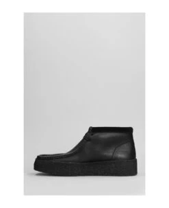 Clarks Wallabee Cup Lace Up Shoes In Black Leather -Italist Store f462d8dc5dac06a2d52af6724f9722e5