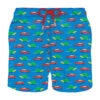 MC2 Saint Barth Man Light Fabric Swim Shorts With Turtle And Car Print