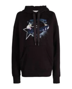 Black Cotton Blend Hoodie