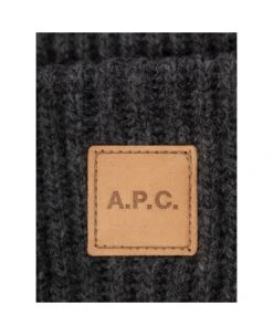 A.P.C. 'michelle' Grey Beanie With Logo Patch In Wool And Cashmere Woman -Italist Store f6b6f261ac18f0deb4ed9b1a8c6b3e90