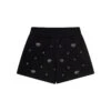 Chiara Ferragni Black Shorts With Rhinestone Embellished Logo In Stretch Cotton Girl