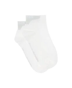 Alexander Mcqueen Woman's White And Grey Cotton Socks With Logo