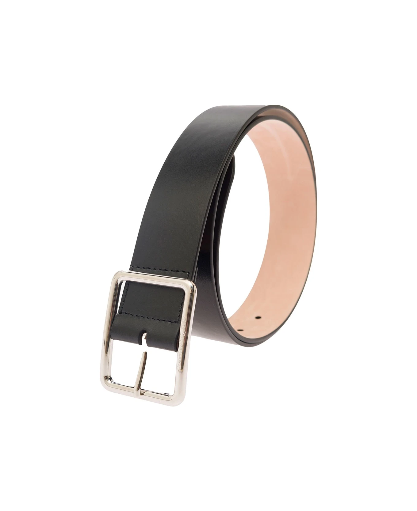 Alexander McQueen Black Belt With Engraved Logo On Buckle In Leather Man 3 Alexander McQueen Black Belt With Engraved Logo On Buckle In Leather Man - Image 3